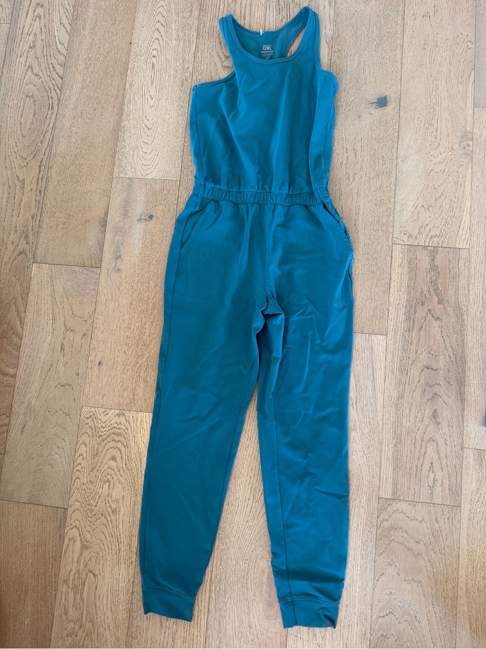 Athleta Girl Teal Blue Hop Skip And A Jumpsuit Romper Athletic Pants Size L